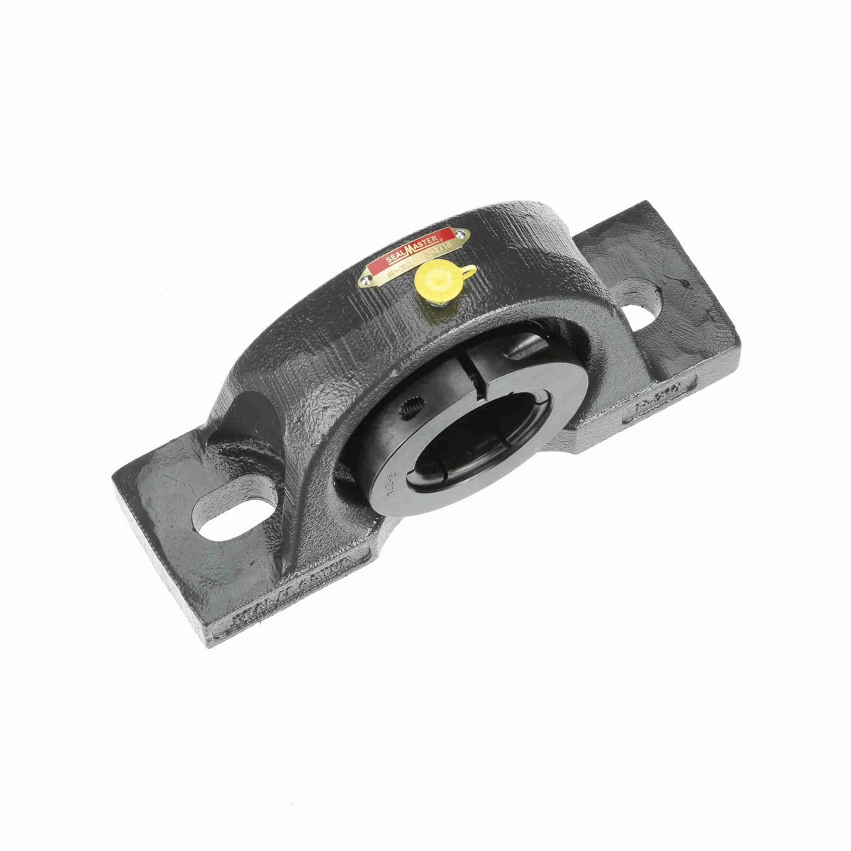 Sealmaster Mounted Cast Iron Two Bolt Pillow Block Ball Bearing - 52100 Bearing Steel, Black Oxided - Concentric Lock - MP-35T