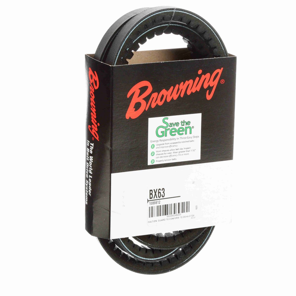 Browning EPDM Notched Belt 98% Efficient - BX63