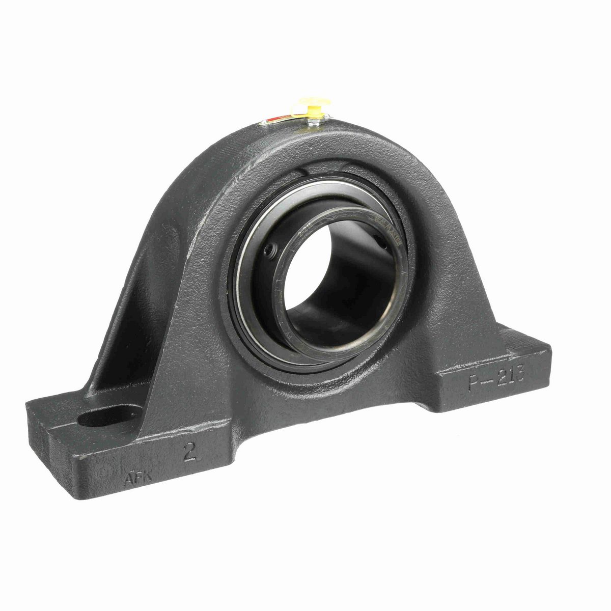 Sealmaster Mounted Cast Iron Two Bolt Pillow Block Ball Bearing - 52100 Bearing Steel, Black Oxided - Setscrew Lock - SP-47