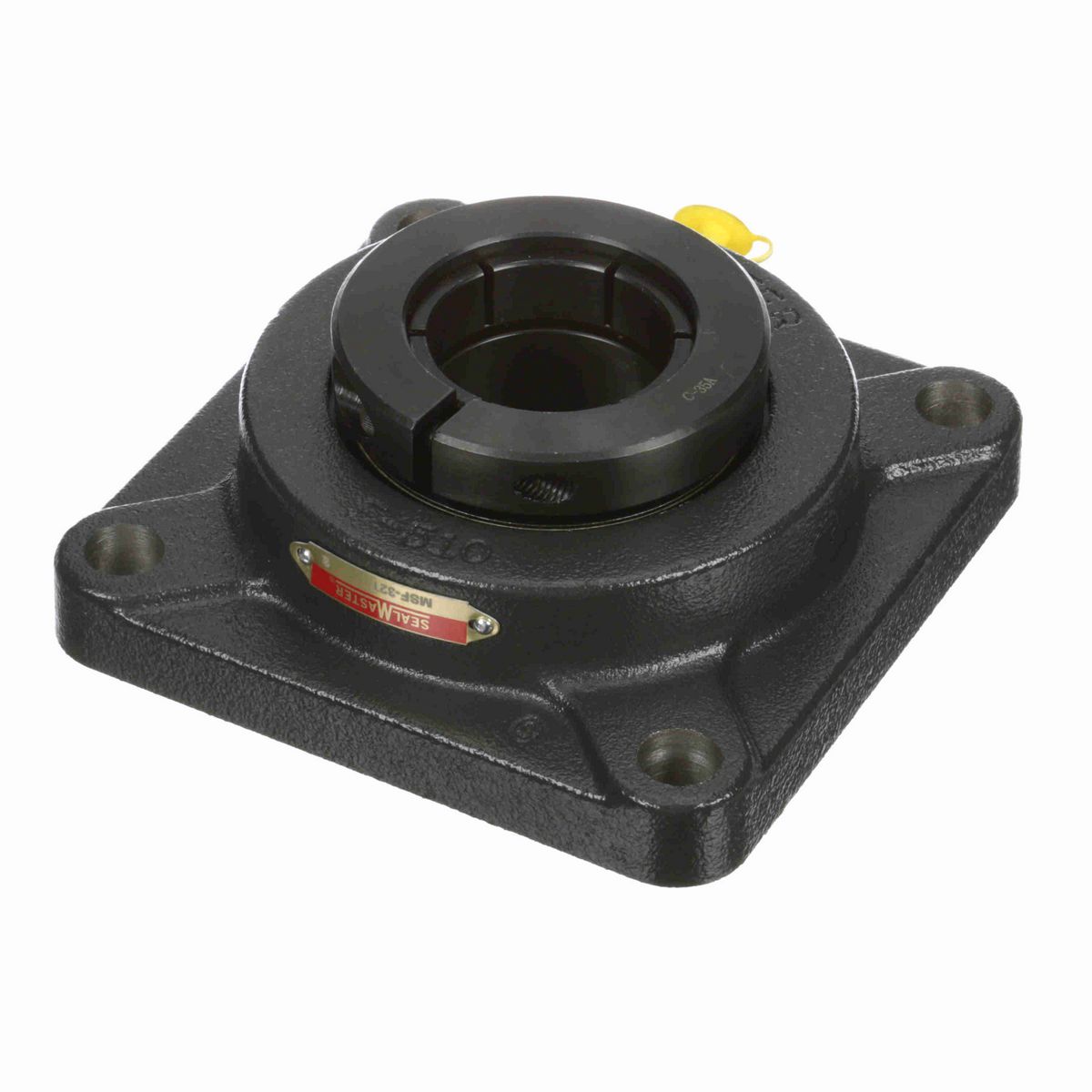 Sealmaster Mounted Cast Iron Four Bolt Flange Ball Bearing - 52100 Bearing Steel, Black Oxided - Concentric Lock - MSF-32T