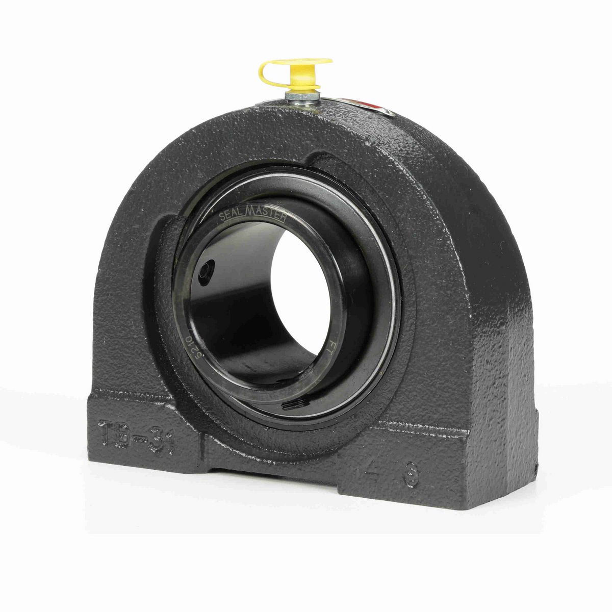 Sealmaster Mounted Cast Iron Tapped Base Pillow Block Ball Bearing - 52100 Bearing Steel, Black Oxided - Setscrew Lock - TB-210