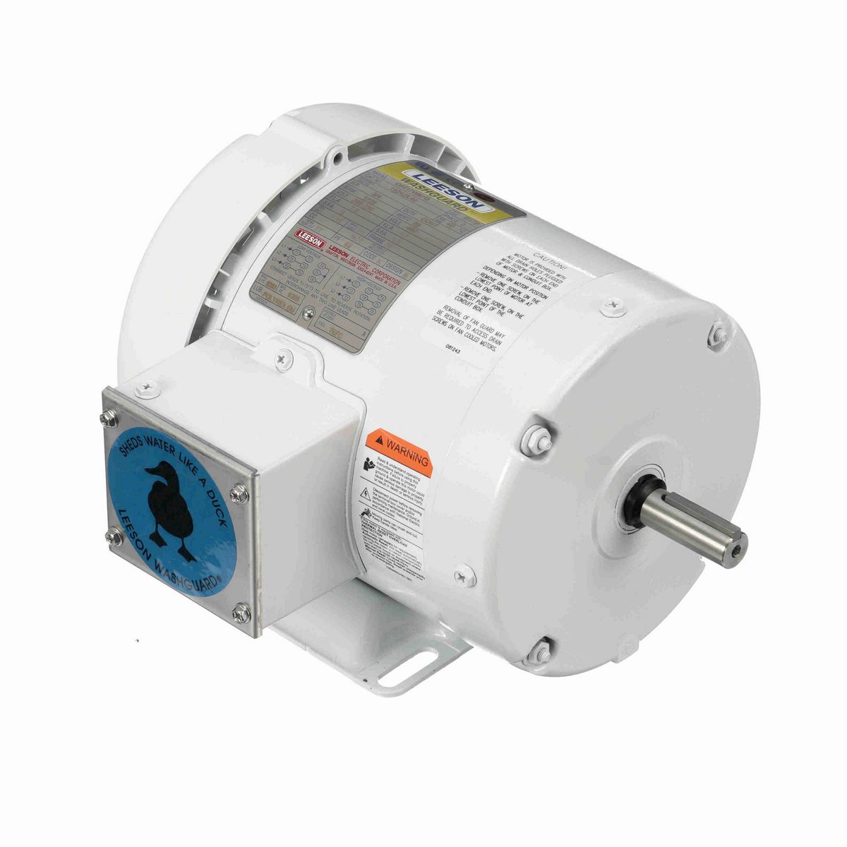 LEESON White Duck™ General Purpose Motor, 0.75 HP, 3 Ph, 60 Hz, 230/460 V, 1800 RPM, 56 Frame, TEFC - 112428.00