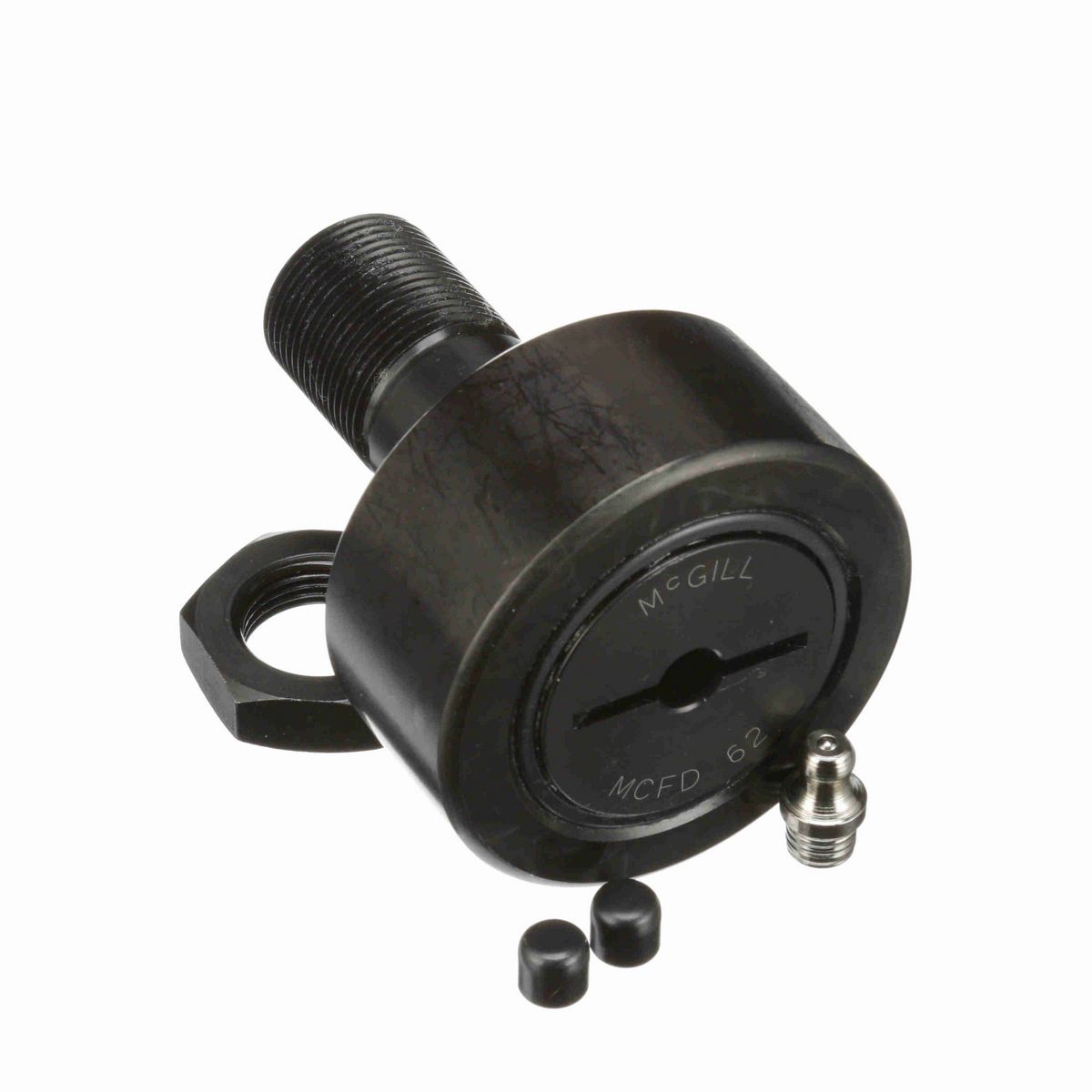 Опорный ролик с цапфой McGill CAMROL MCFD 62, бочкообразный, повышенной грузоподъемности, со щитком, со шлицем под отвёртку, метрический