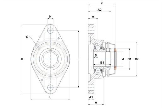 Фланцевый подшипниковый узел SNR ESFLE205T20CCE