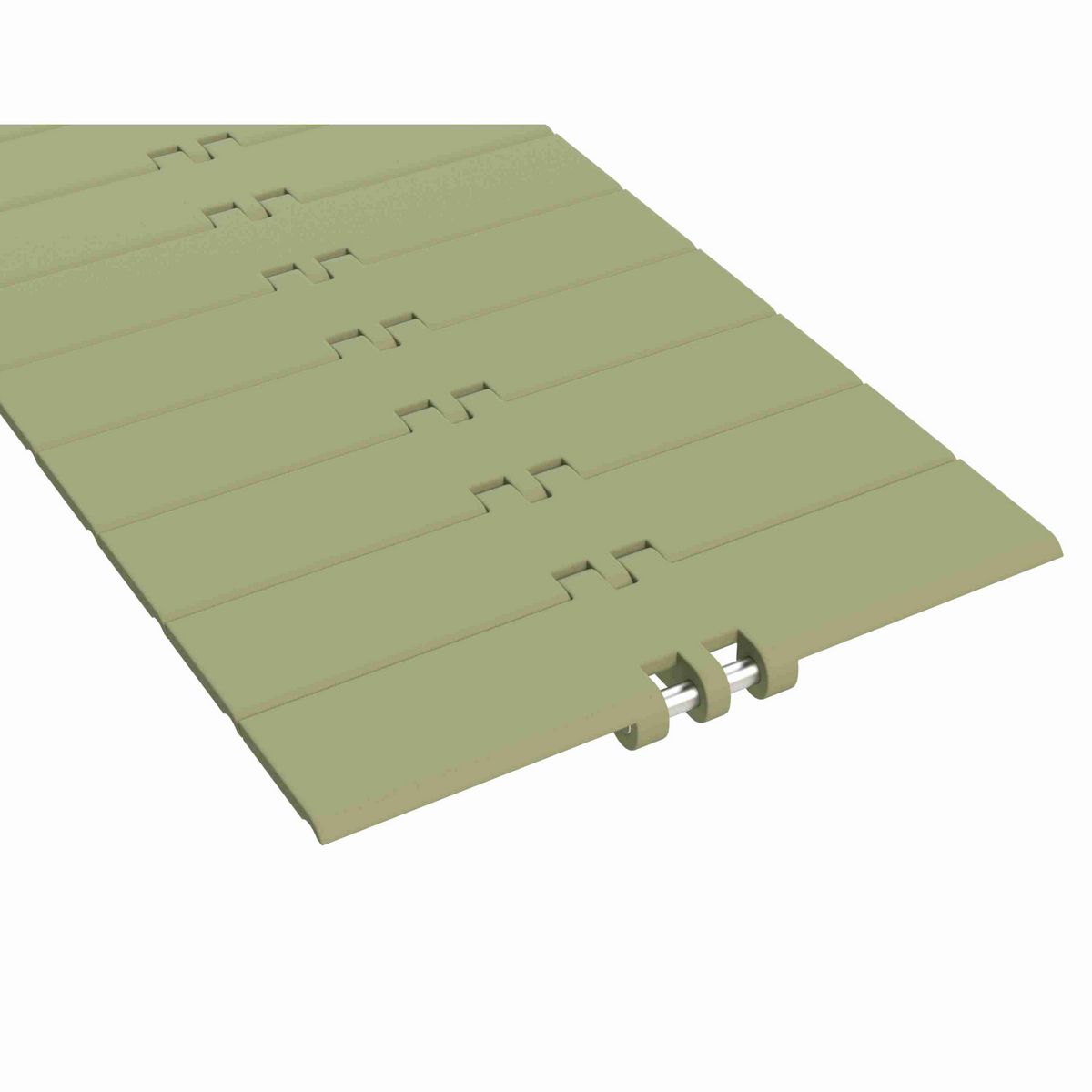 Rexnord 820 Straight Running Solid Top, Material: Green Abrasion Resistant Polyamide, Width: 7.5in, Pitch: 1.5in - 81431525