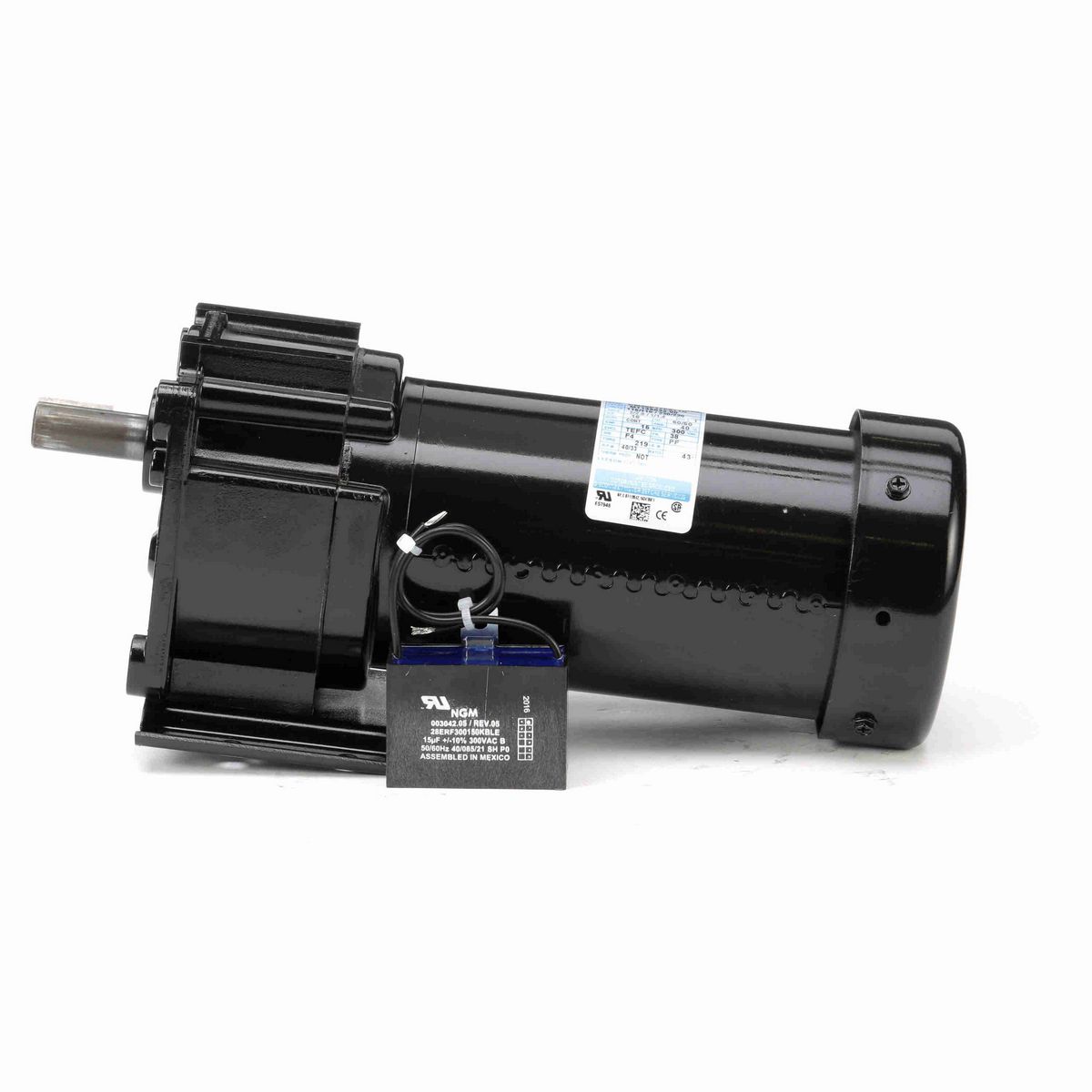 LEESON Parallel Shaft Gearmotor, 0.16 HP, 1 Ph, 60 Hz, 110 V, 40 RPM, 38 Frame, TEFC - M1145032.00