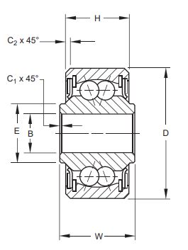 Авиационный прецизионный двухрядный шарикоподшипник RBC DSP Series DSP8FS464