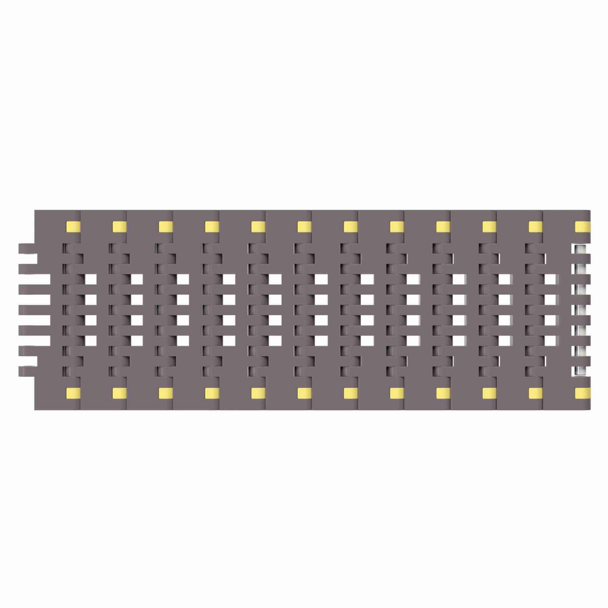 Rexnord 8506 Straight Running Flush Grid, Material: Brown High Performance, Width: 3.25in, Pitch: 0.75in - 81416471