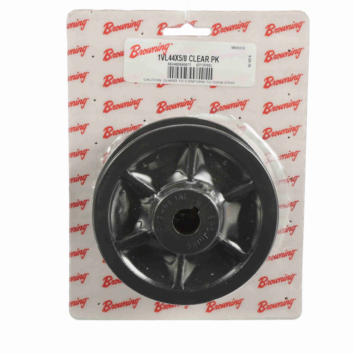 Browning 1 Groove Cast Iron Finish Bore FHP Variable Pitch Sheave Clear Pack - 1VL44X5/8 CLEAR PK