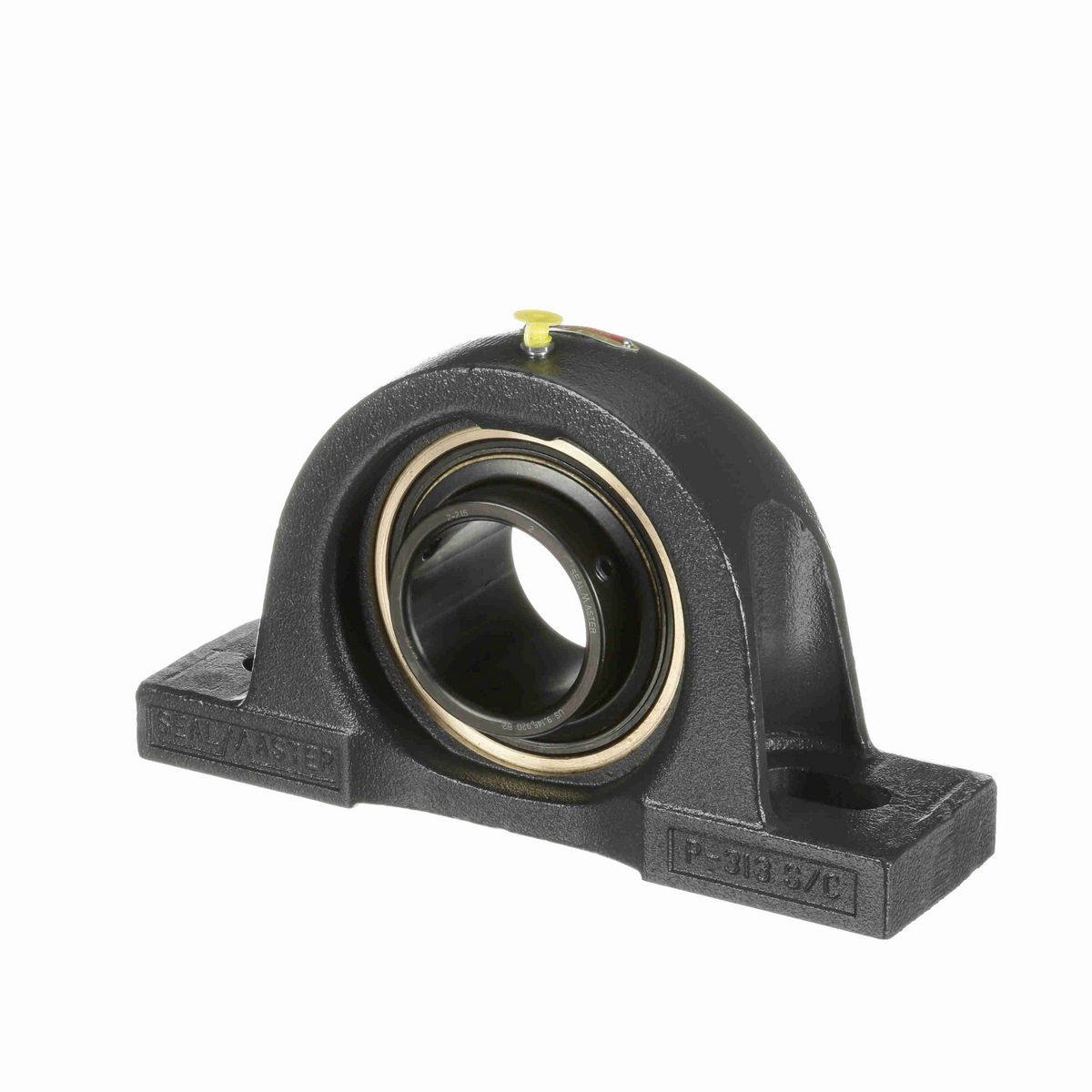 Sealmaster Mounted Cast Iron Two Bolt Pillow Block Ball Bearing - 52100 Bearing Steel, Black Oxided - Setscrew Lock - EMP-47