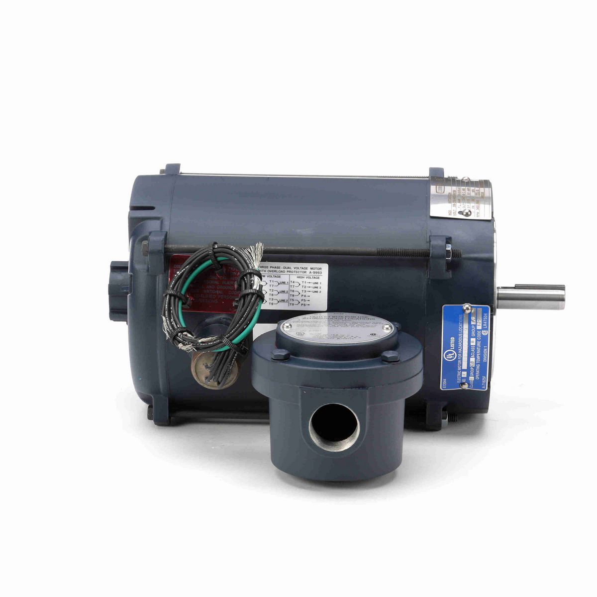 LEESON Explosion Proof Motor, 0.50 & 0.33 HP, 3 Ph, 60 & 50 Hz, 208-230/460 & 190/380 V, 3600 & 3000 RPM, 56C Frame, EPNV - 111933.00