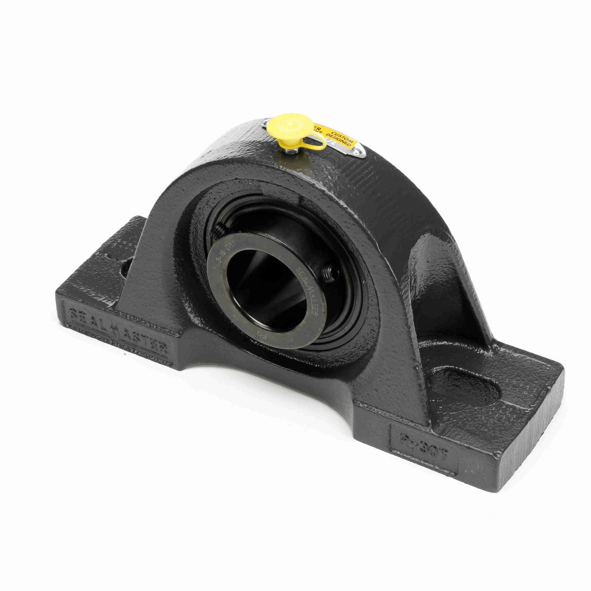 Sealmaster Mounted Cast Iron Two Bolt Pillow Block Ball Bearing - 52100 Bearing Steel, Black Oxided - Setscrew Lock - High Contamination - MP-24 DRT