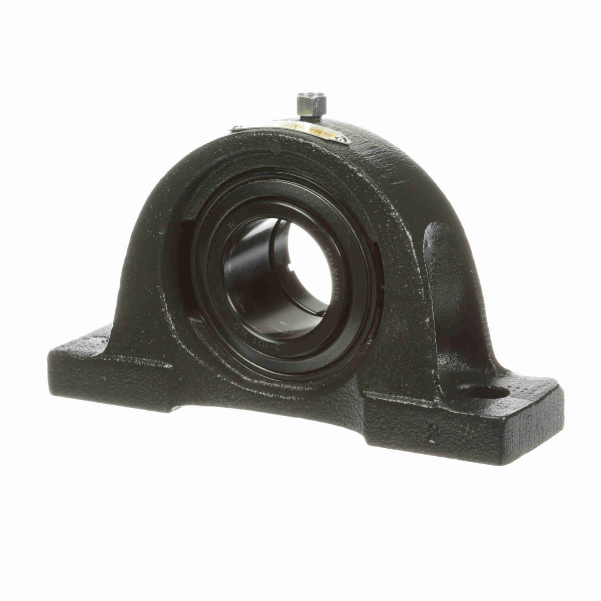 Sealmaster Mounted Cast Iron Two Bolt Pillow Block Ball Bearing - 52100 Bearing Steel, Black Oxided - Concentric Lock - Extra Low Drag - NP-28T XLO