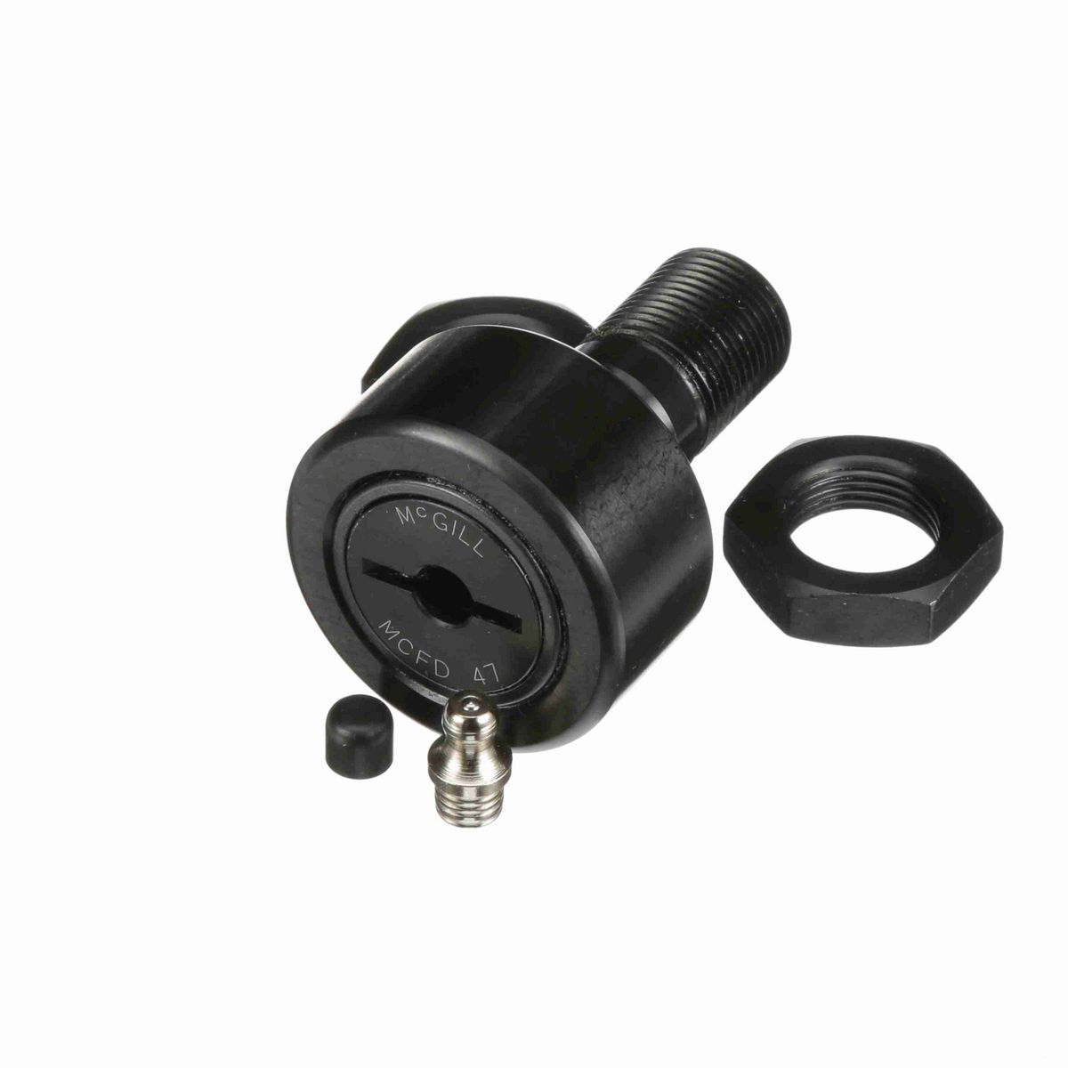 Опорный ролик с цапфой McGill CAMROL MCFD 47 X, цилиндрический, повышенной грузоподъемности, со щитком, со шлицем под отвёртку, метрический