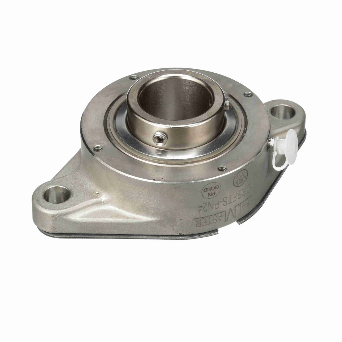 Sealmaster Mounted Stainless Steel Two Bolt Flange Ball Bearing - 52100 Bearing Steel, Phosphorus Nickel Coated - Setscrew Lock - Corrosion Resistant - CRBFTS-PN24