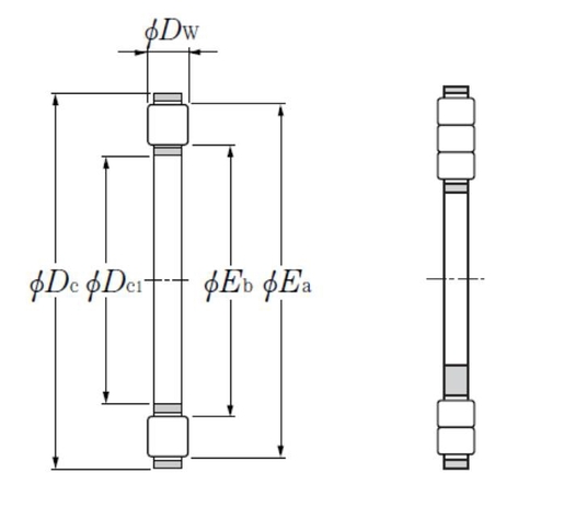 Упорный цилиндрический роликоподшипникs NTN K87410