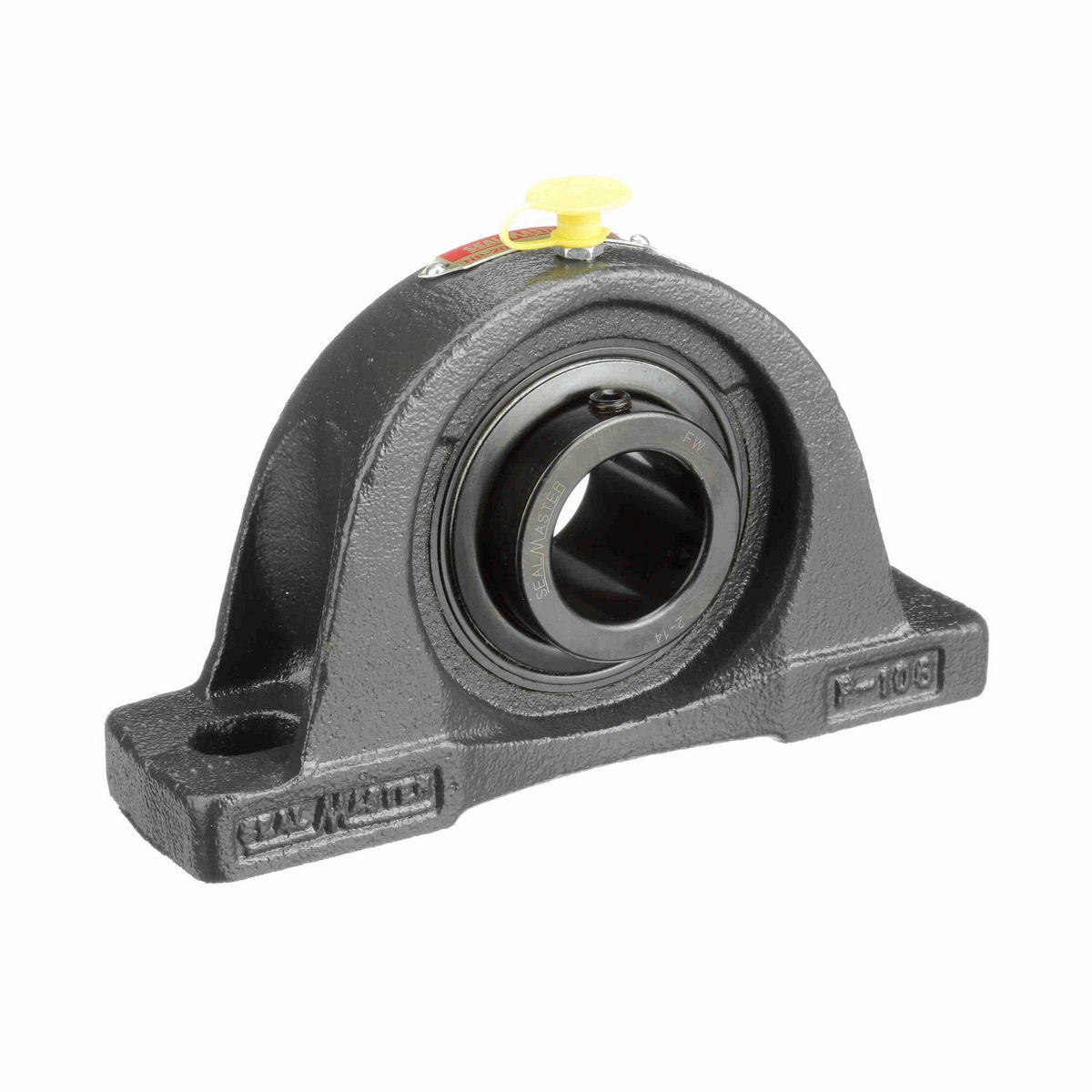 Sealmaster Mounted Cast Iron Two Bolt Pillow Block Ball Bearing - 52100 Bearing Steel, Black Oxided - Setscrew Lock - NP-20