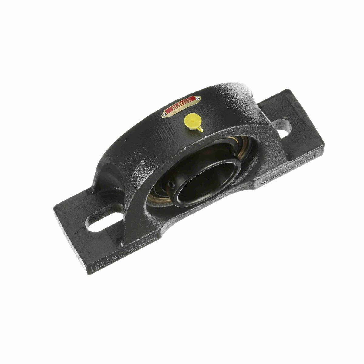 Sealmaster Mounted Cast Iron Two Bolt Pillow Block Ball Bearing - 52100 Bearing Steel, Black Oxided - Setscrew Lock - EMP-47