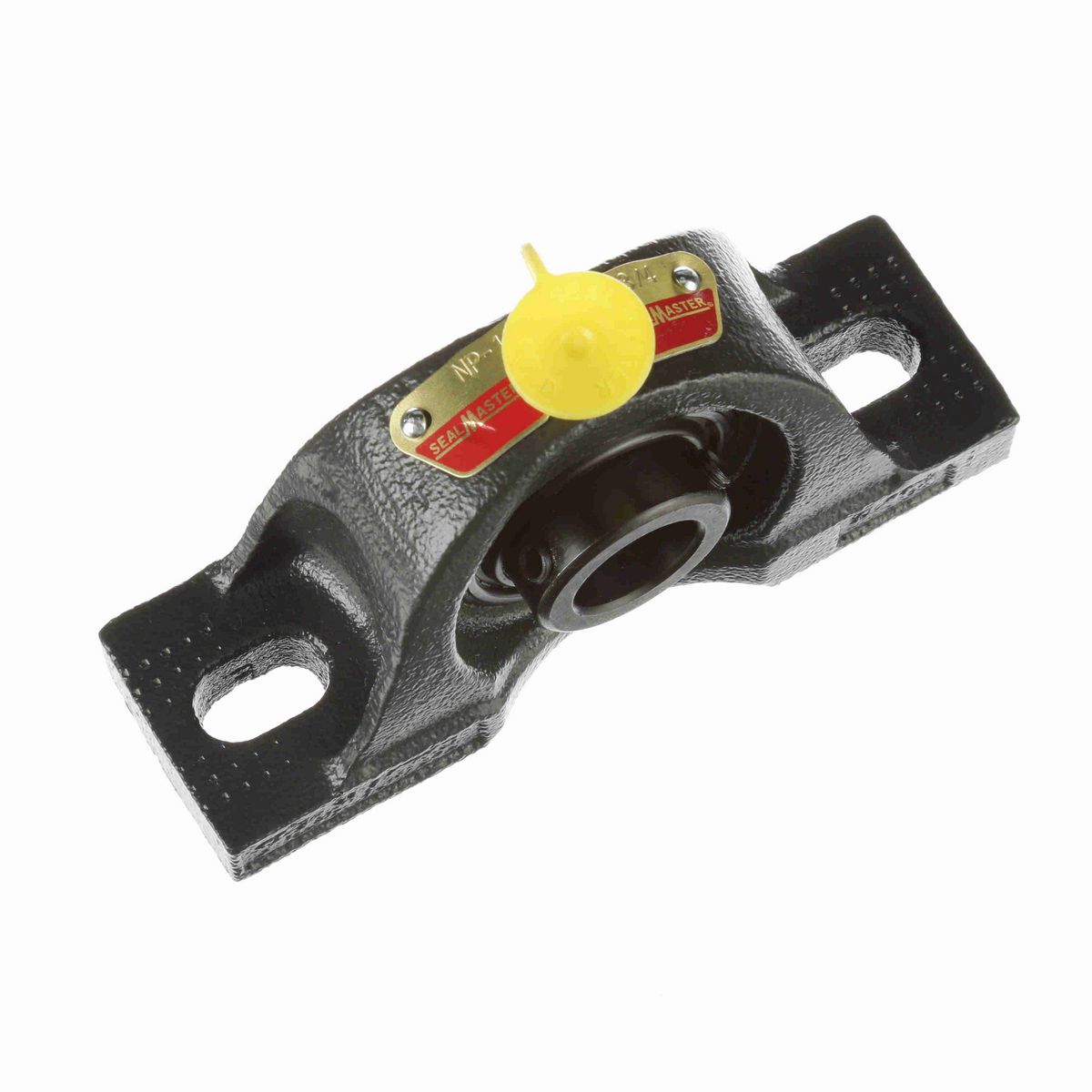Sealmaster Mounted Cast Iron Two Bolt Pillow Block Ball Bearing - 52100 Bearing Steel, Black Oxided - Setscrew Lock - NP-12C
