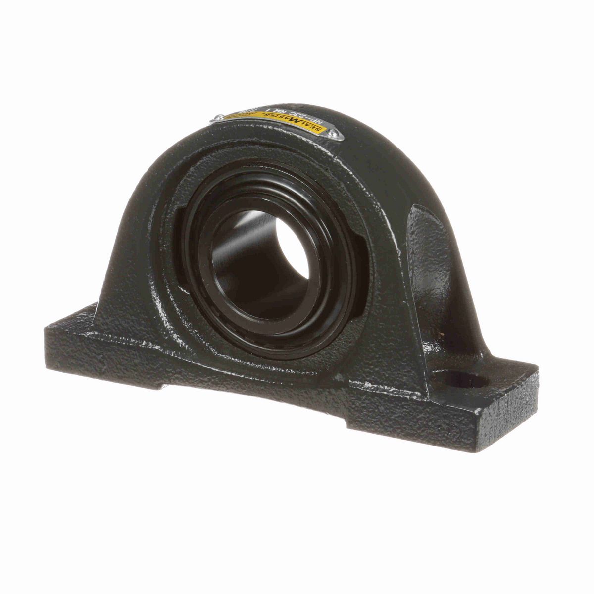 Sealmaster Mounted Cast Iron Two Bolt Pillow Block Ball Bearing - 52100 Bearing Steel, Black Oxided - Setscrew Lock - Reduced Maintenance - Lubed for Life - NP-23C RM