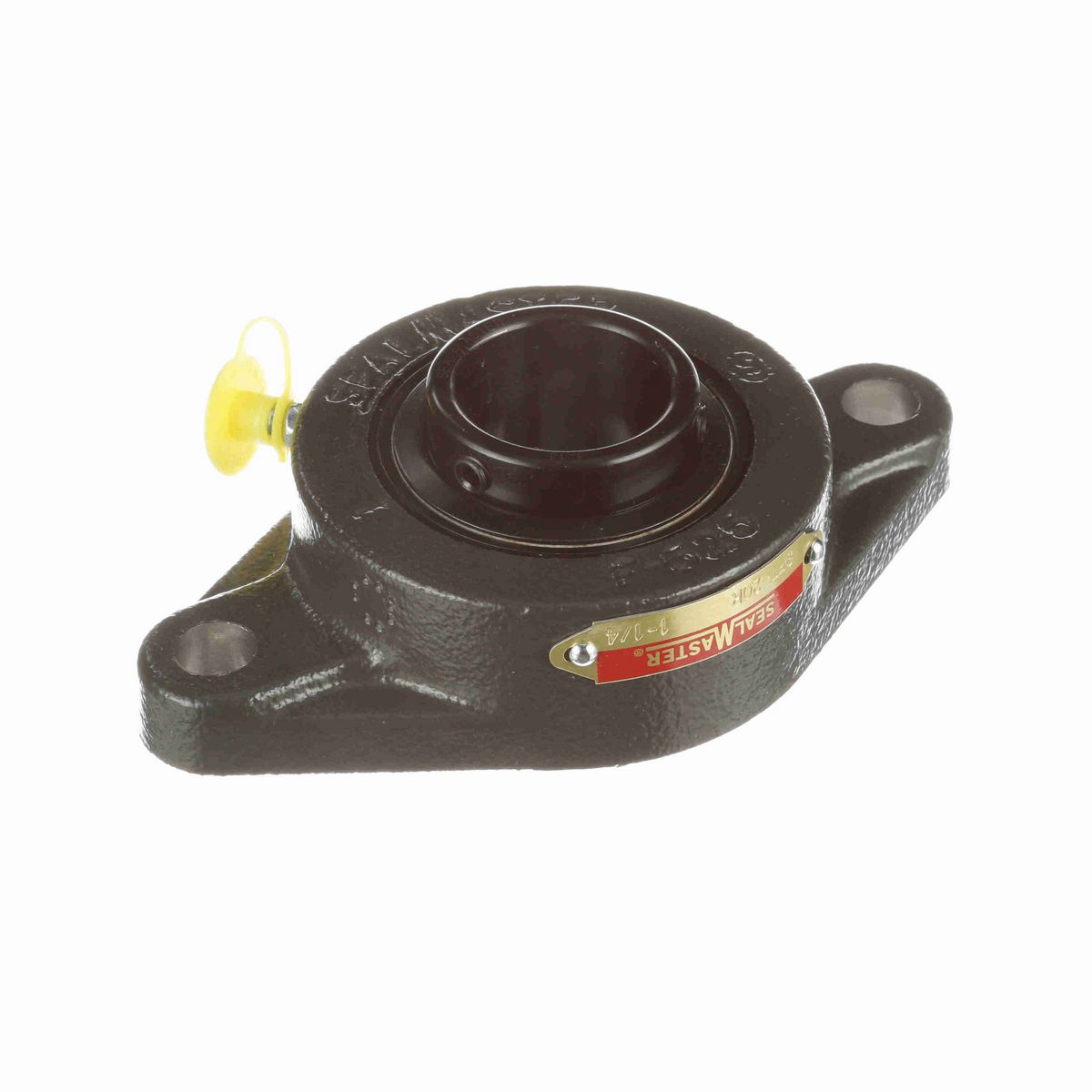 Sealmaster Mounted Cast Iron Two Bolt Flange Ball Bearing - 52100 Bearing Steel, Black Oxided - Setscrew Lock - SFT-20R