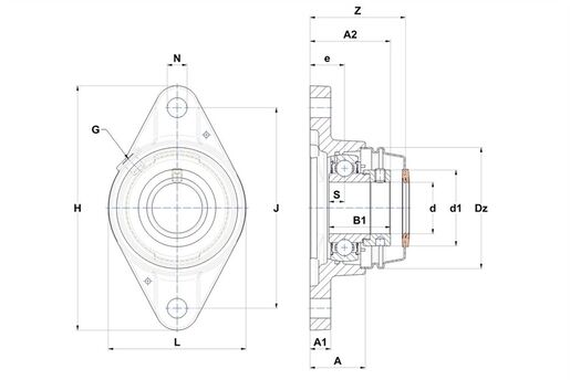 Фланцевый подшипниковый узел SNR ESFLE207T04COE