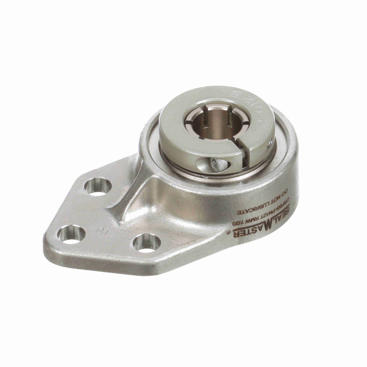 Sealmaster Mounted Stainless Steel Three Bolt Flange Bracket Ball Bearing - 52100 Bearing Steel, Phosphorus Nickel Coated - Concentric Lock - Corrosion Resistant - Reduced Maintenance - Lubed for Life - CRFBS-PN12T RMW