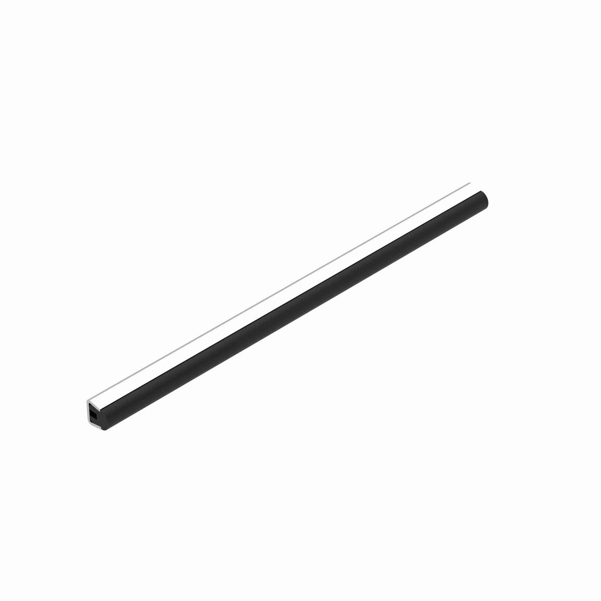 System Plast Round Rail Guide: 0.67"W X 0.67"H X 72"L Black Nolu-SD - VG-SSR-SD-6