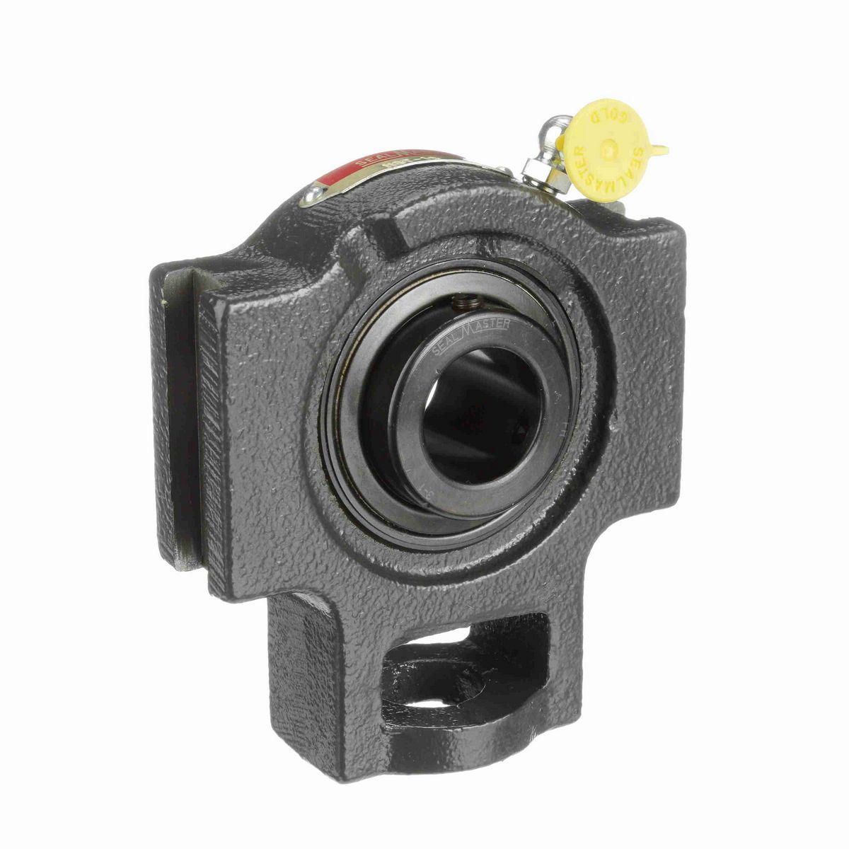 Sealmaster Mounted Cast Iron Wide Slot Take Up Ball Bearing - 52100 Bearing Steel, Black Oxided - Setscrew Lock - MST-16