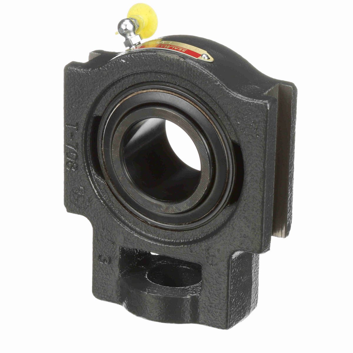 Sealmaster Mounted Cast Iron Wide Slot Take Up Ball Bearing - 52100 Bearing Steel, Black Oxided - Setscrew Lock - ST-28