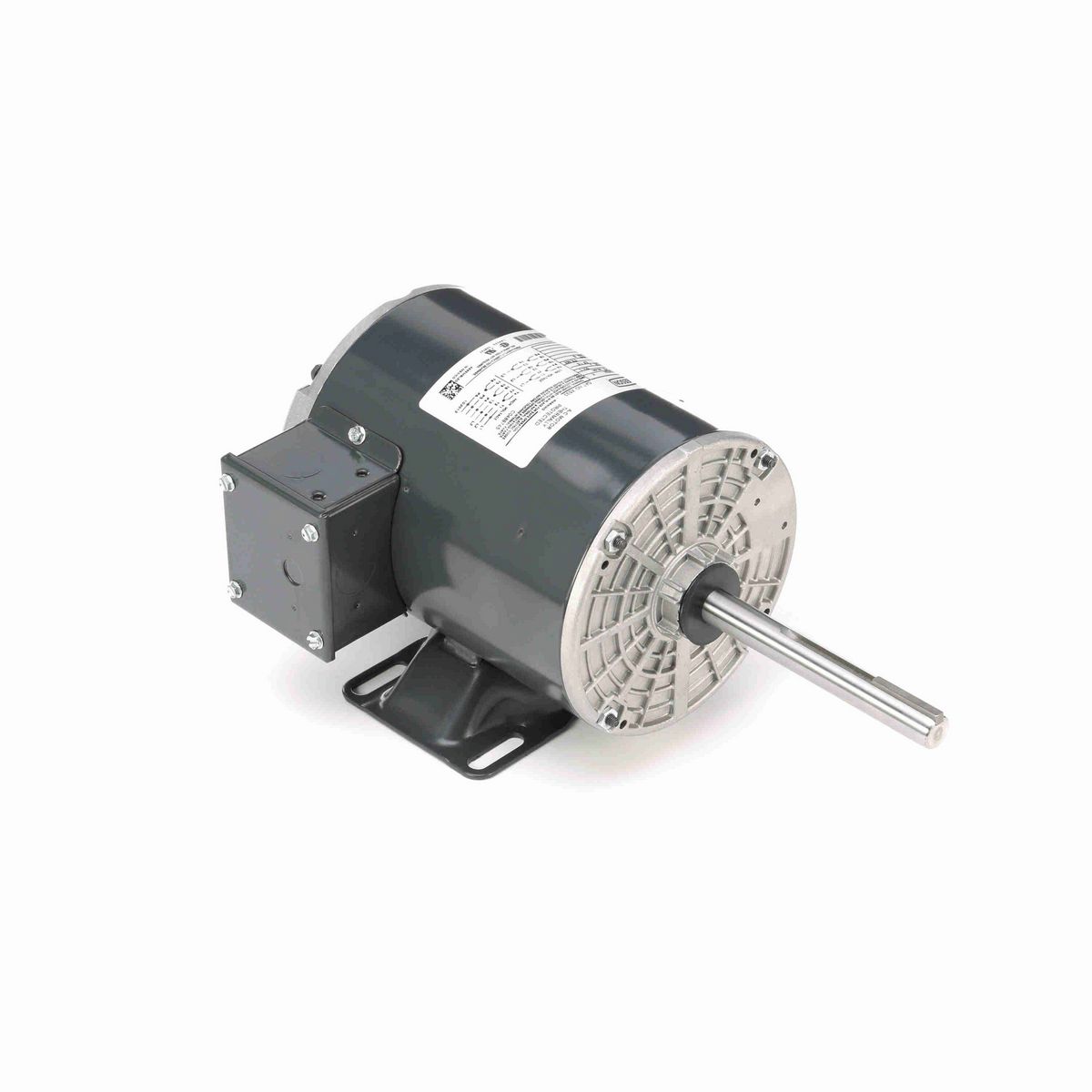 LEESON Condenser Fan Motor, 0.50 & 0.50 HP, 3 Ph, 60 & 50 Hz, 208-230/460 & 190/380 V, 1200 & 1000 RPM, 56Z Frame, OPEN - X533