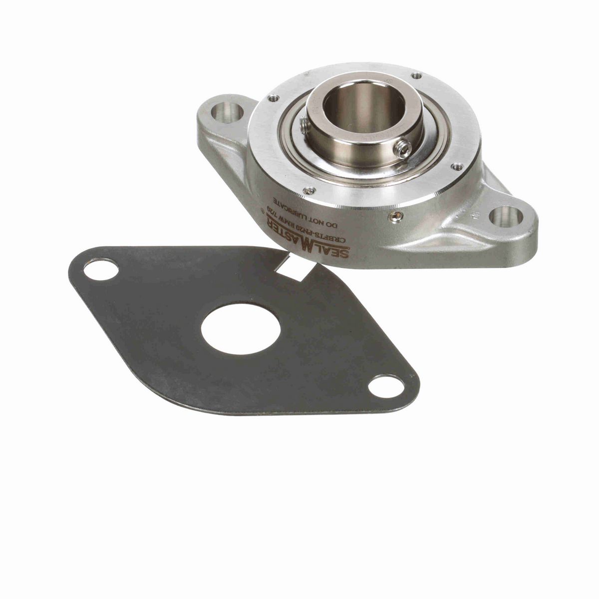 Sealmaster Mounted Stainless Steel Two Bolt Flange Ball Bearing - 52100 Bearing Steel, Phosphorus Nickel Coated - Setscrew Lock - Corrosion Resistant - Reduced Maintenance - Lubed for Life - CRBFTS-PN20 RMW