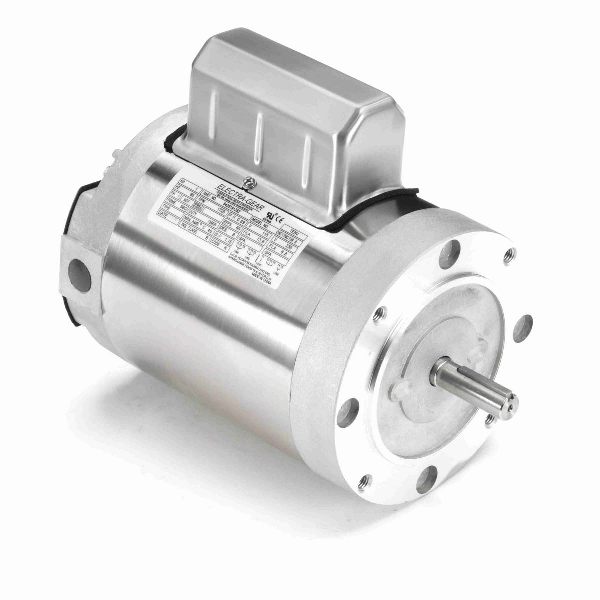 LEESON Boat Hoist Duty Motor, 1 HP, 1 Ph, 60 Hz, 115/230 V, 1800 RPM, 56C Frame, TENV - 6439191262