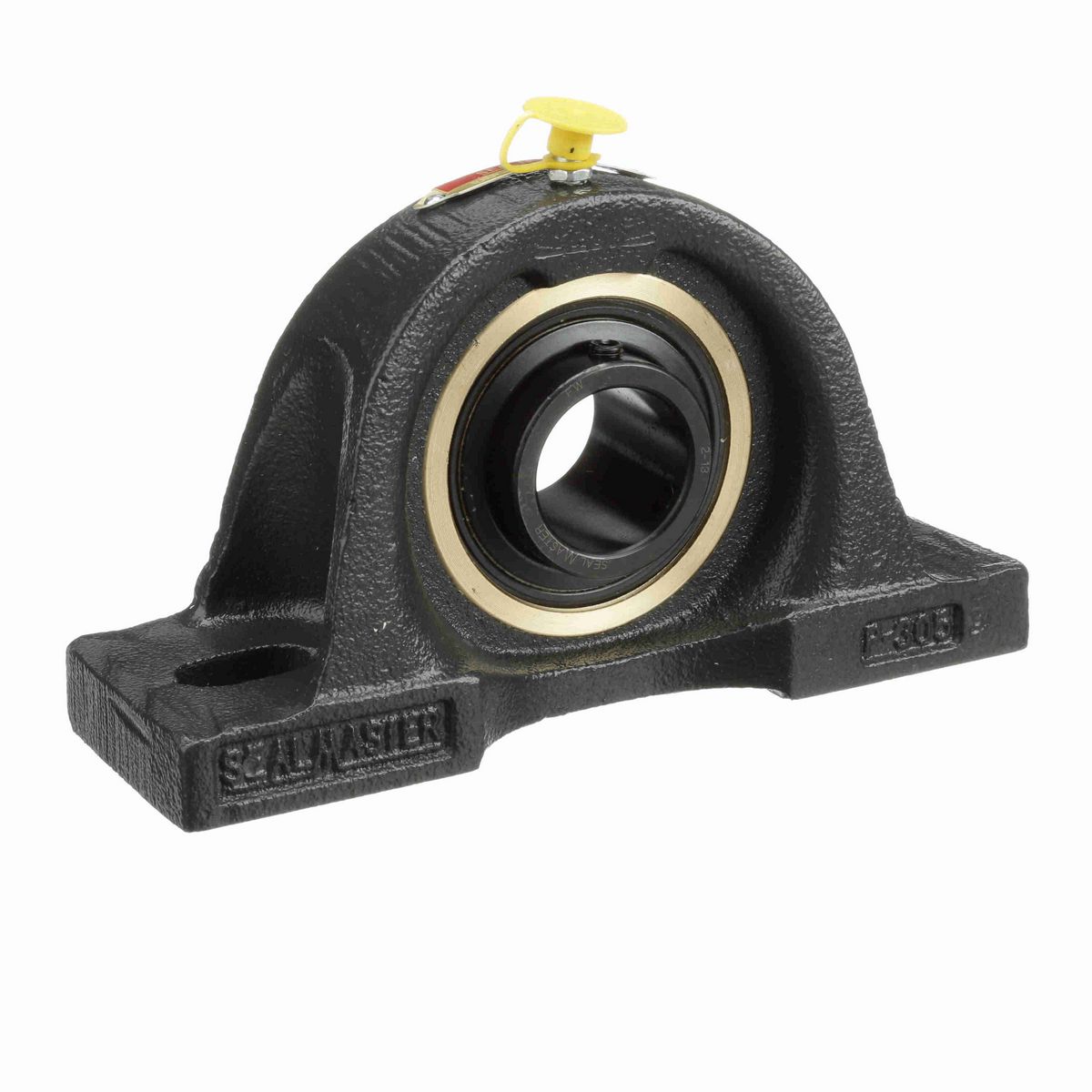 Sealmaster Mounted Cast Iron Two Bolt Pillow Block Ball Bearing - 52100 Bearing Steel, Black Oxided - Setscrew Lock - EMP-19
