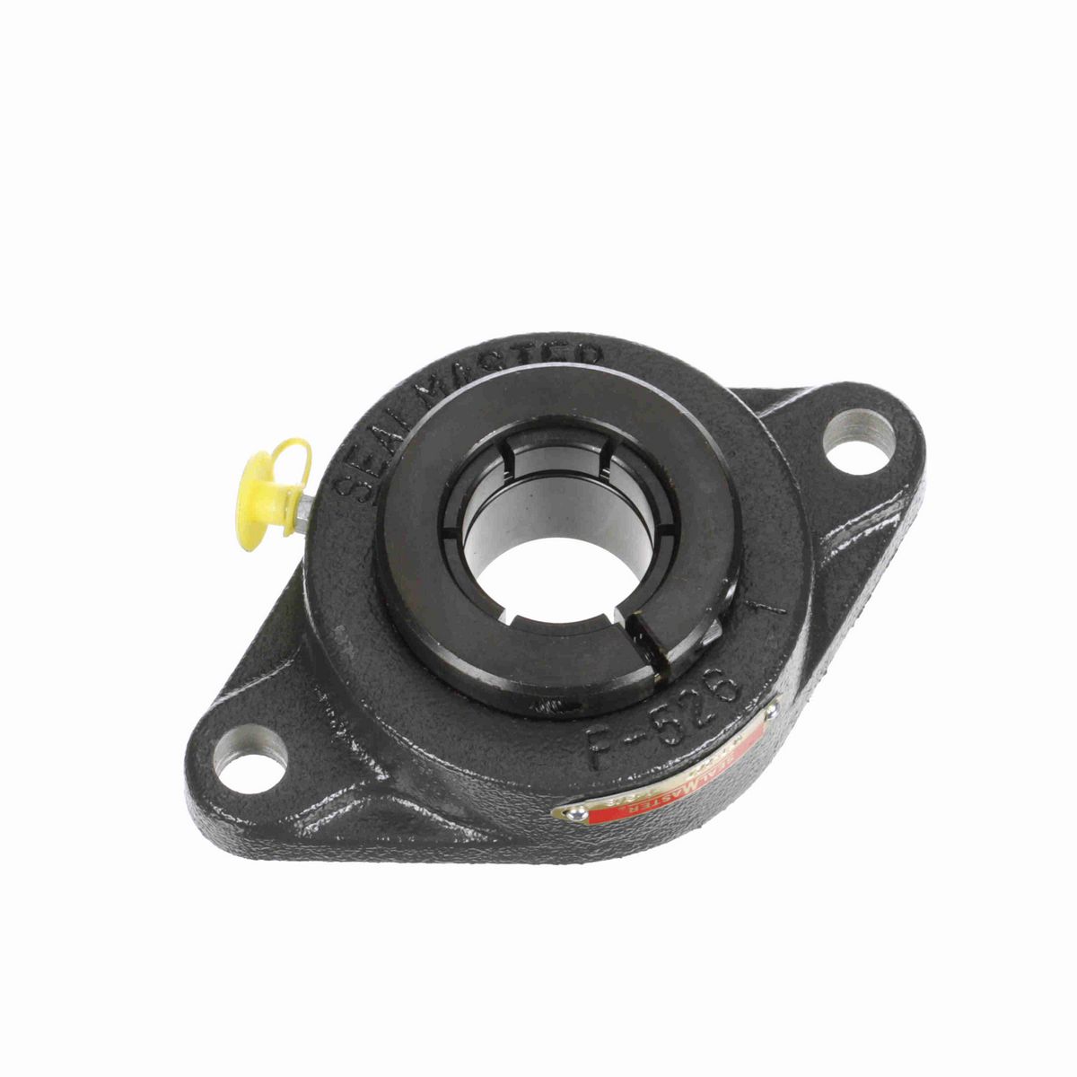 Sealmaster Mounted Cast Iron Two Bolt Flange Ball Bearing - 52100 Bearing Steel, Black Oxided - Concentric Lock - SFT-22T