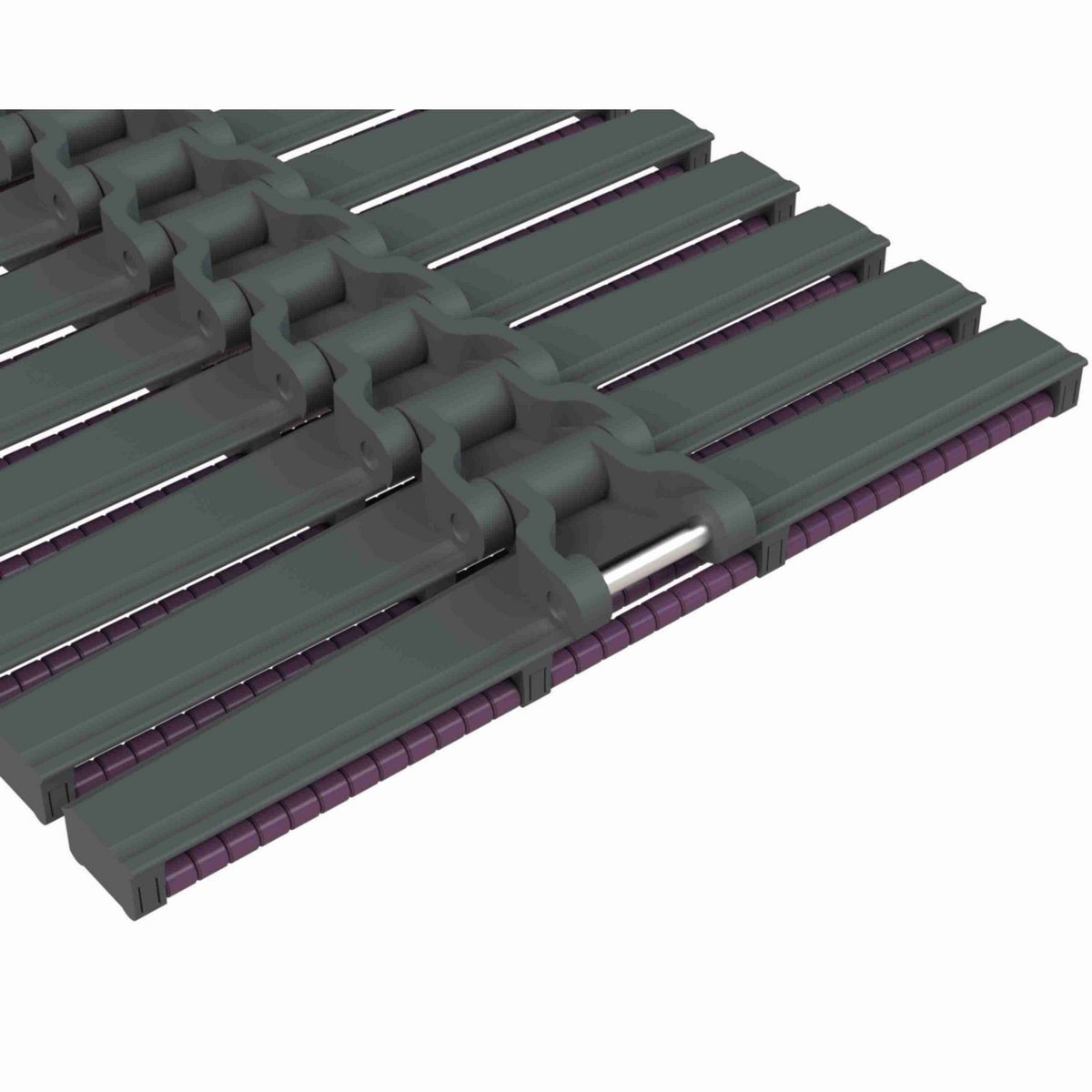 Rexnord HDFM LBP Side-flexing Low Backline Pressure, Material: Internally Lubricated Polyacetal (Grey), Width: 12in, Pitch: 1.5in - 752.88.20