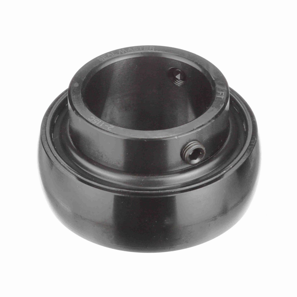 Sealmaster Mounted Insert Only Ball Bearing - 52100 Bearing Steel, Black Oxided - Setscrew Lock - 2-115C