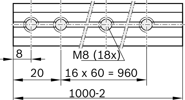 Планка для компактных модулей Bosch Rexroth 10 L=1000 MM & [R344700801]