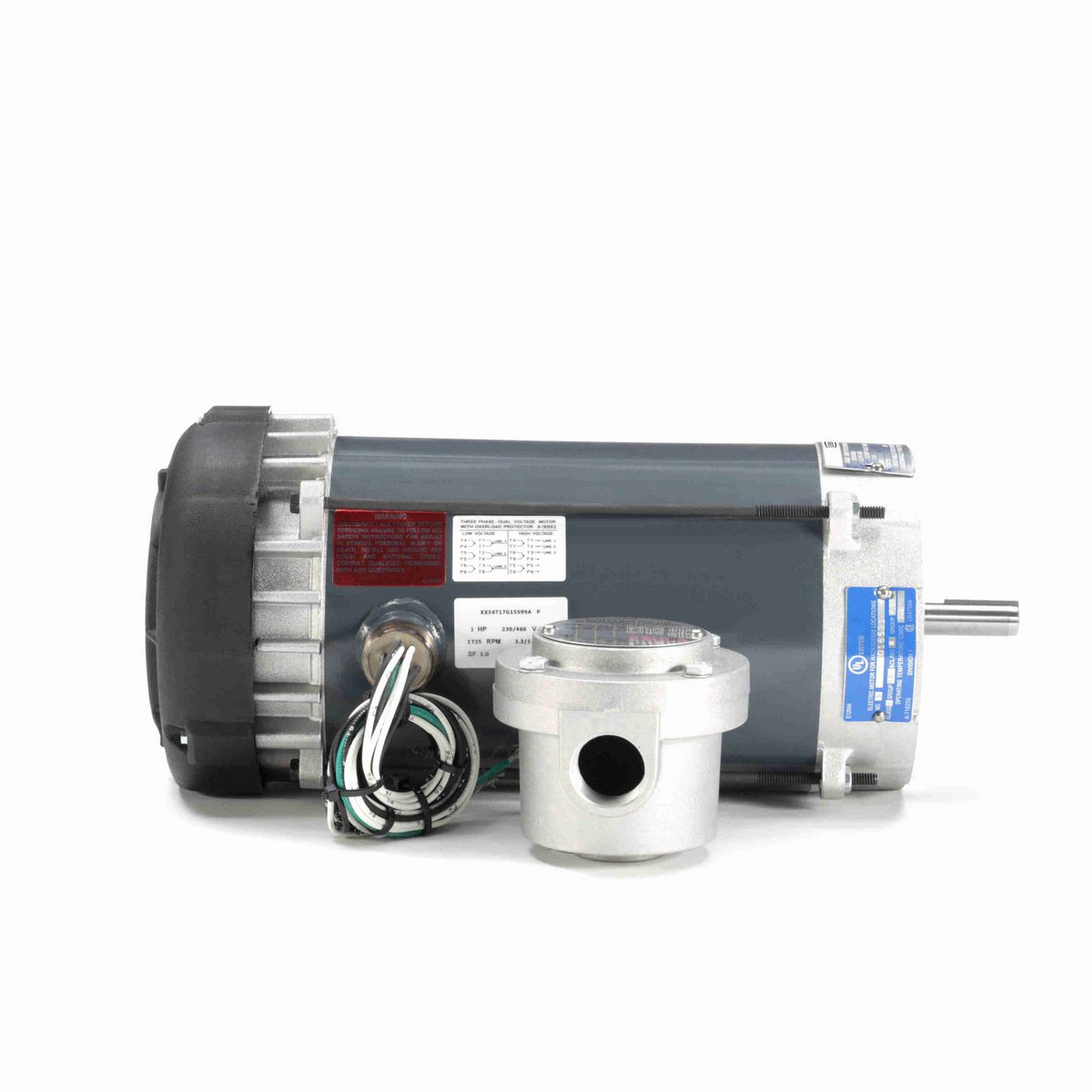 LEESON Explosion Proof Motor, 1 HP, 3 Ph, 60 Hz, 230/460 V, 1800 RPM, 56C Frame, EPFC - G841A