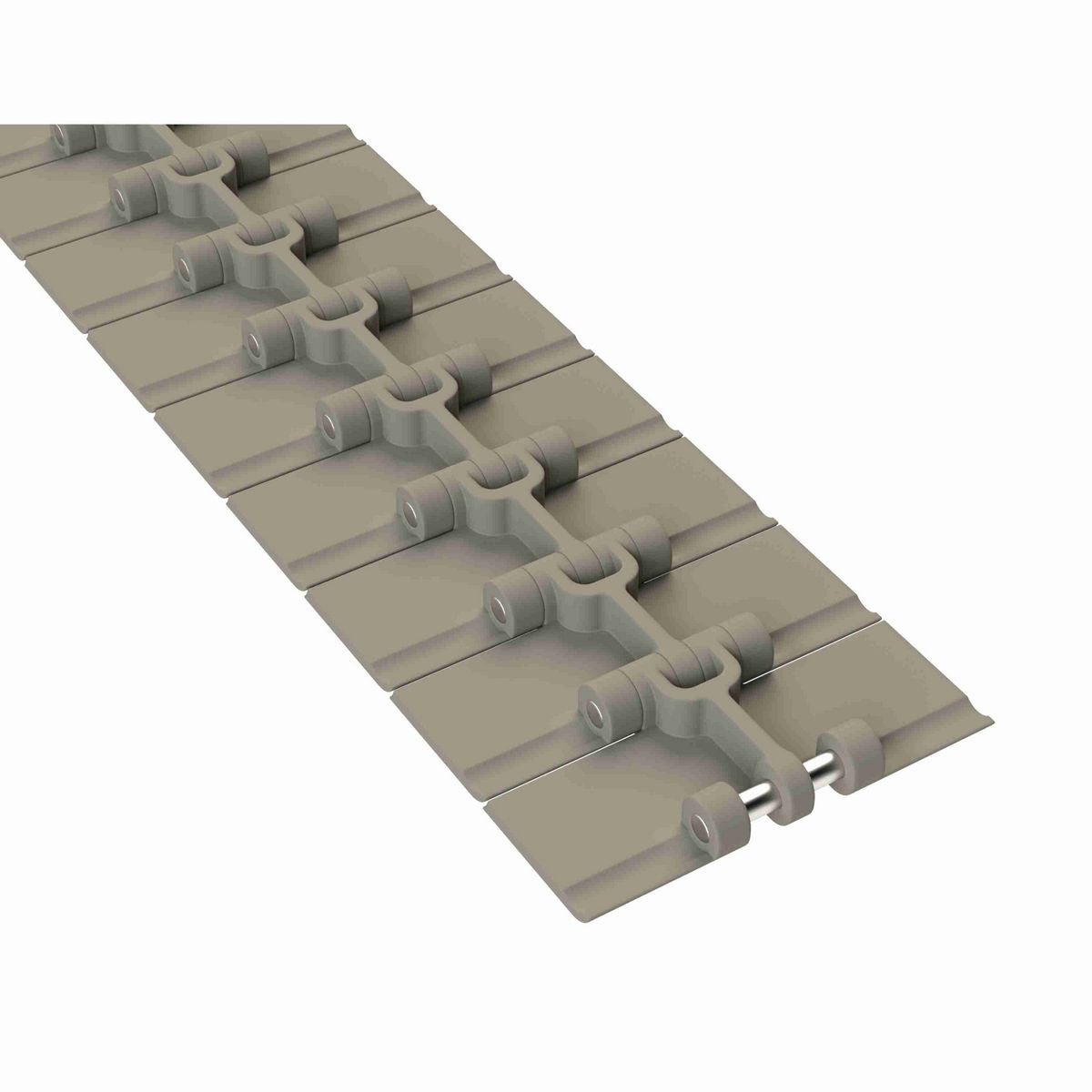 Rexnord 820 Straight Running Solid Top, Material: Extreme Chemical Resistant (Grey), Width: 4.5in, Pitch: 1.5in - 81428602