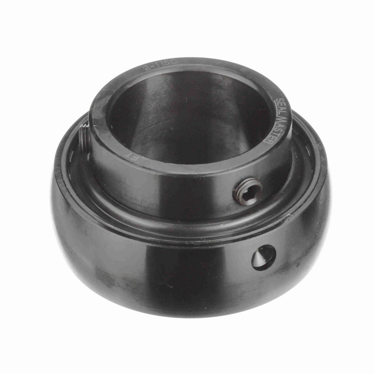 Sealmaster Mounted Insert Only Ball Bearing - 52100 Bearing Steel, Black Oxided - Setscrew Lock - 2-115C