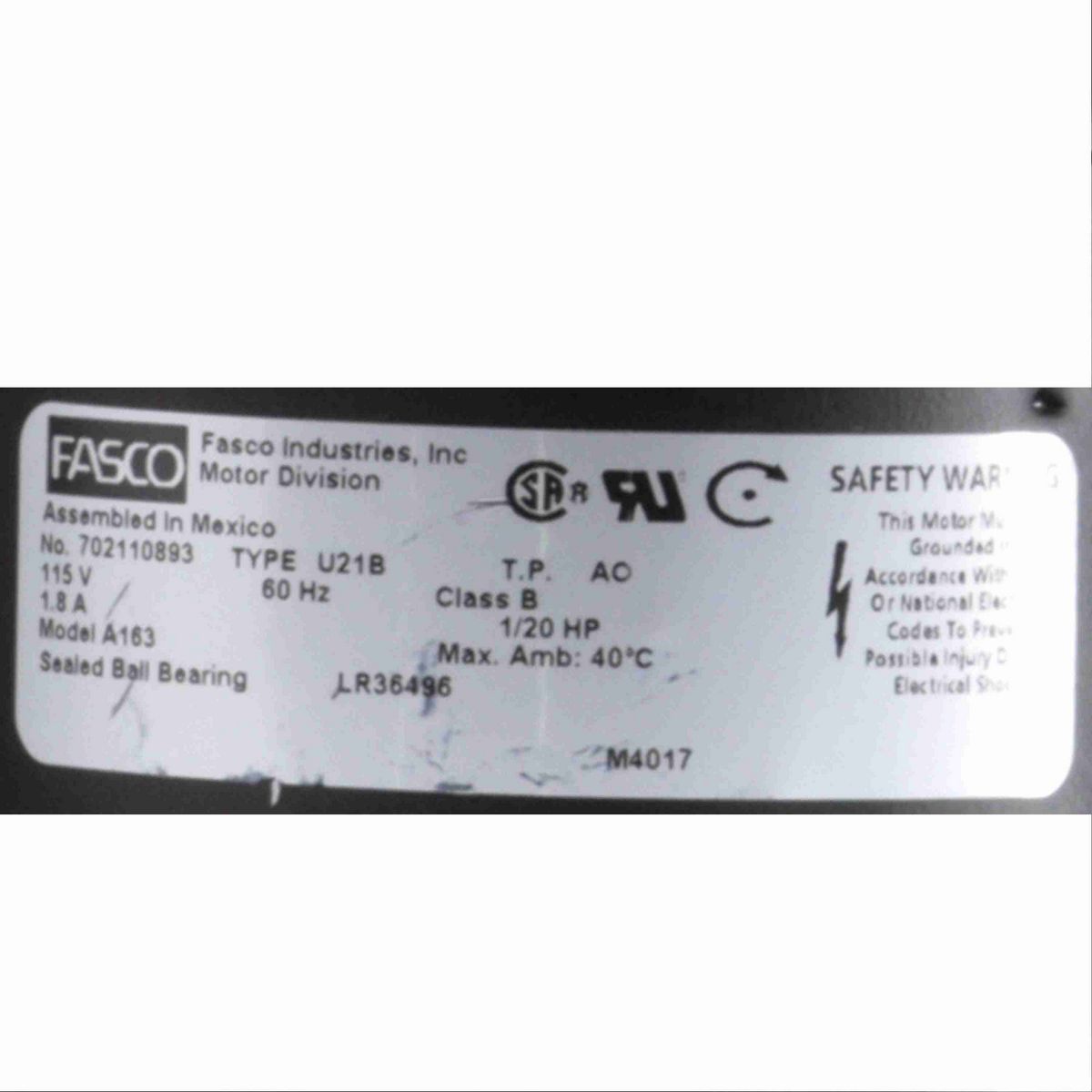 FASCO Round Outlet Shaded Pole OEM Replacement Draft Inducer Blower, 115 Volts, Flange: No - A163