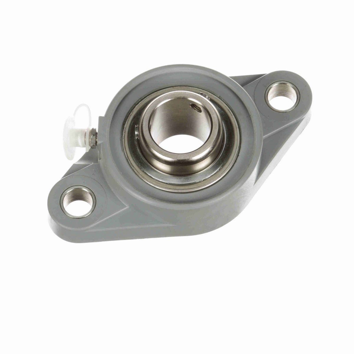 Sealmaster Mounted Composite Two Bolt Flange Ball Bearing - 52100 Bearing Steel, Phosphorus Nickel Coated - Setscrew Lock - Corrosion Resistant - CRFTC-PN205