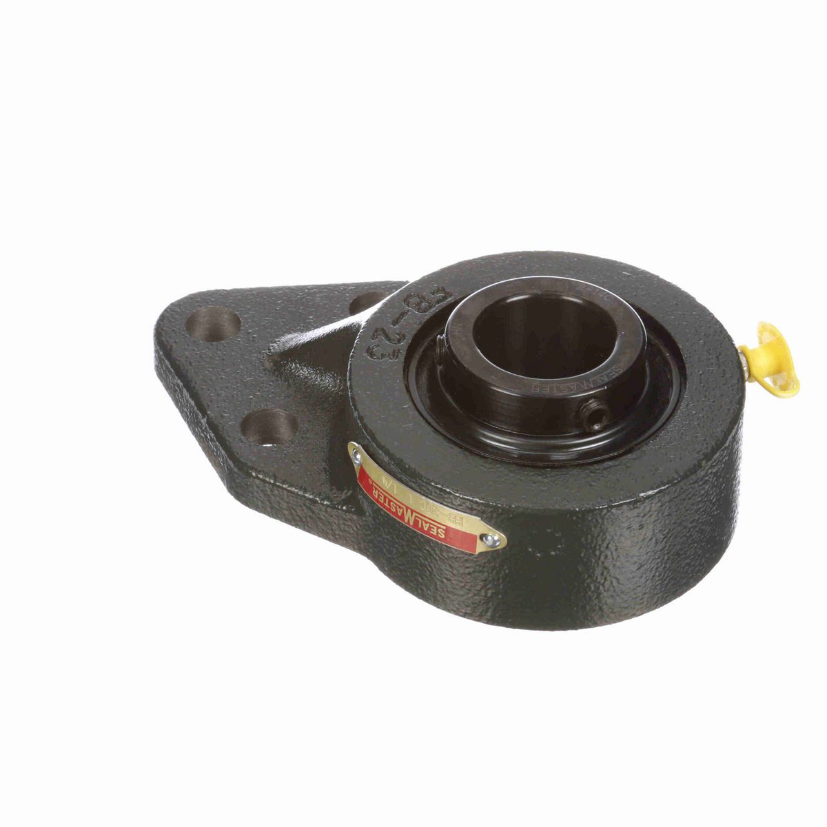 Sealmaster Mounted Cast Iron Three Bolt Flange Bracket Ball Bearing - 52100 Bearing Steel, Black Oxided - Setscrew Lock - FB-20C