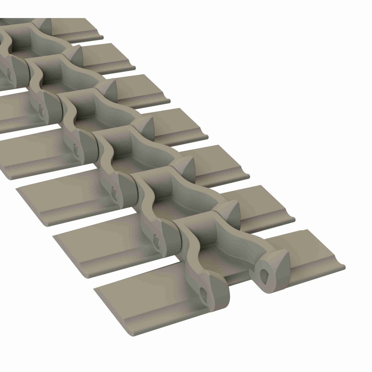 Rexnord 880B Side-flexing Solid Top, Material: Extreme Chemical Resistant (Grey), Width: 4.5in, Pitch: 1.5in - 81432162