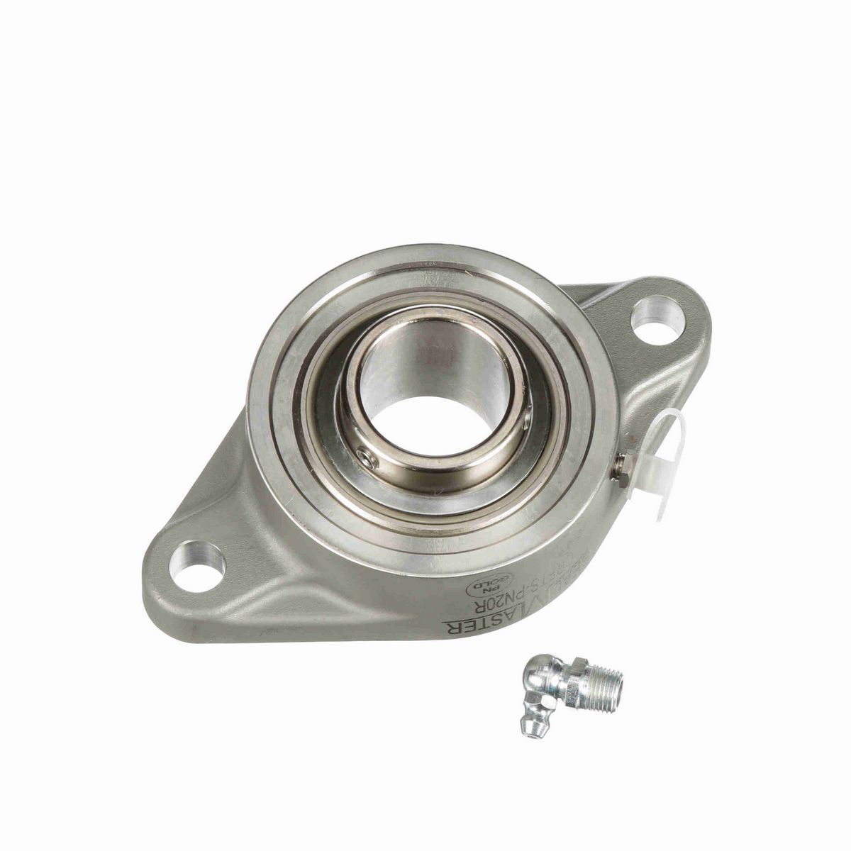 Sealmaster Mounted Stainless Steel Two Bolt Flange Ball Bearing - 52100 Bearing Steel, Phosphorus Nickel Coated - Setscrew Lock - Corrosion Resistant - CRFTS-PN20R