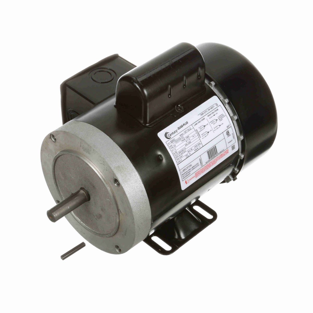 Century General Purpose Motor, 1.0 HP, 1 Ph, 60 Hz, 208-230/115 V, 3600 RPM, G56C Frame, TEFC - B890