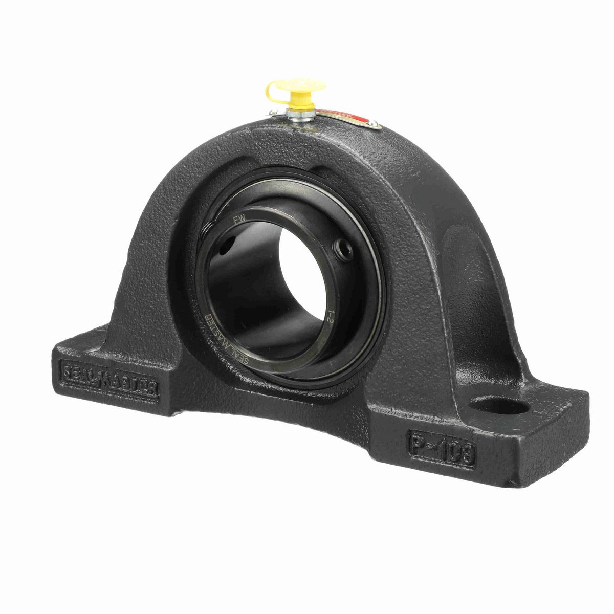 Sealmaster Mounted Cast Iron Two Bolt Pillow Block Ball Bearing - 52100 Bearing Steel, Black Oxided - Setscrew Lock - NP-32R