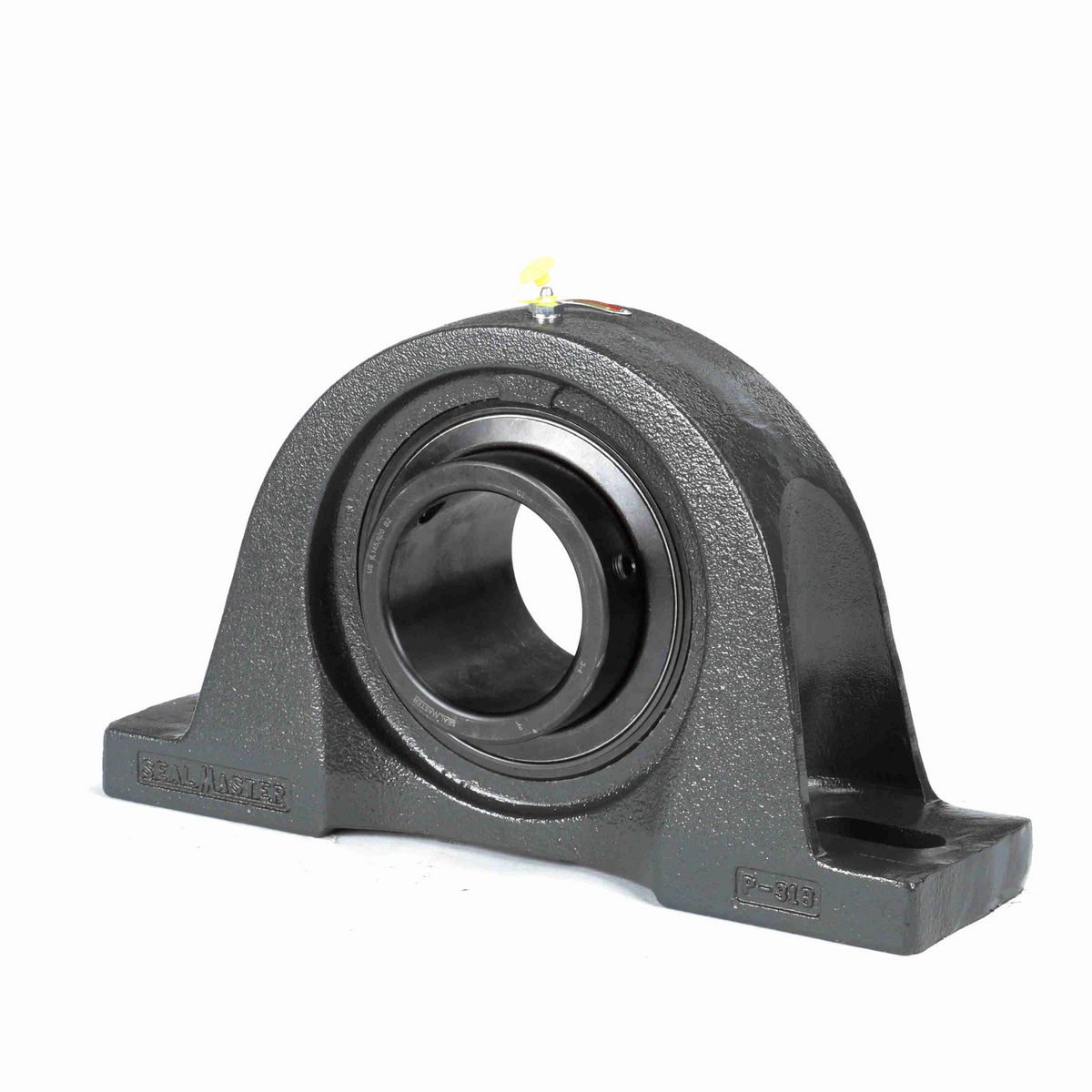 Sealmaster Mounted Cast Iron Two Bolt Pillow Block Ball Bearing - 52100 Bearing Steel, Black Oxided - Setscrew Lock - MP-64
