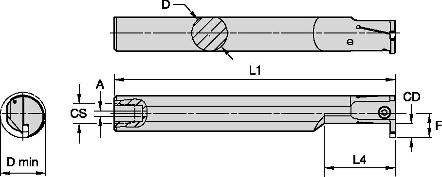 Grooving, and Cut-Off Kennametal Beyond Evolution - Integral Boring Bar - Through Coolant - Metric [5954281]